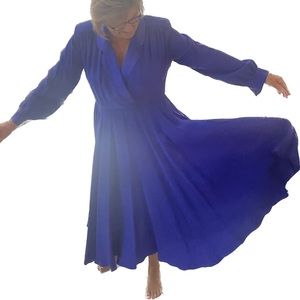 The Silk Farm Blue Silk Dress
